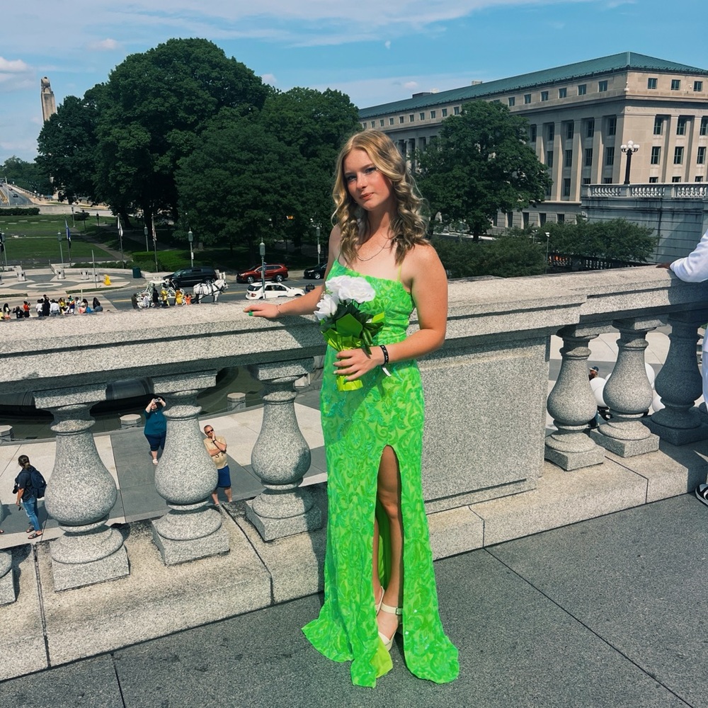 Bright neon prom dress